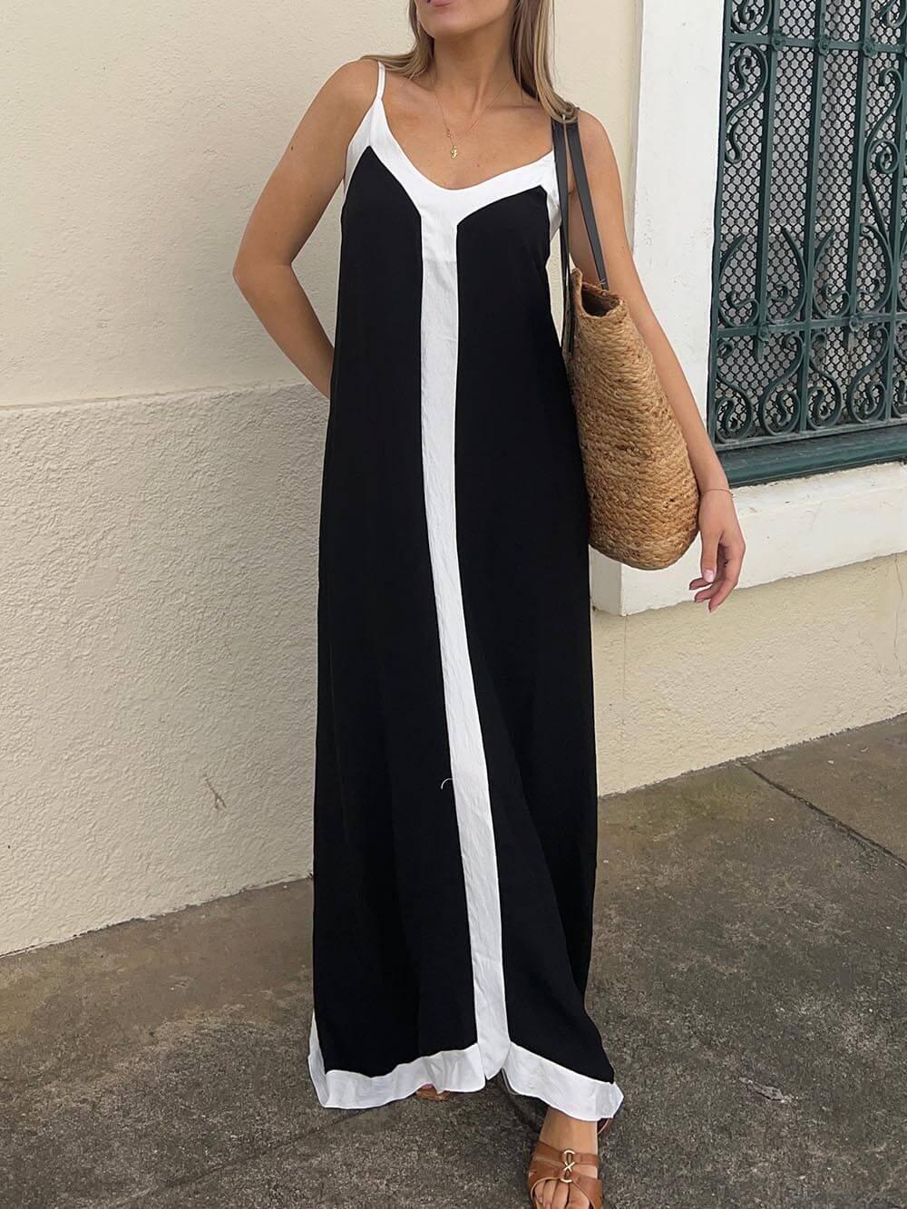 Nancy | Robe Midi Colorblock Style Lavechic Île
