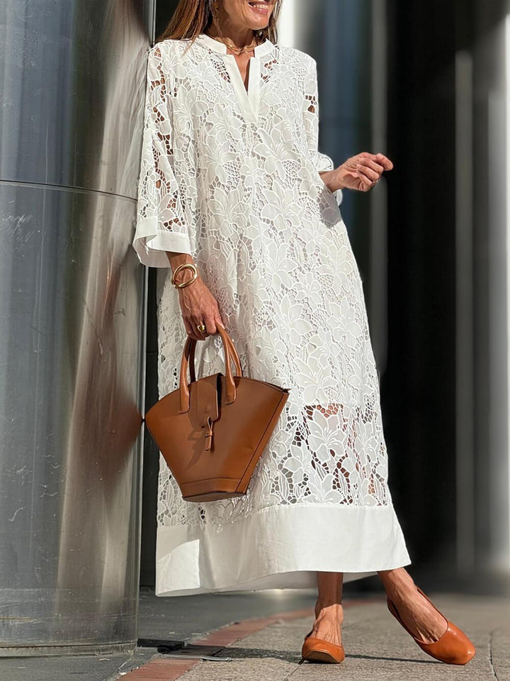 Willow | Robe Midi Décolleté en V Fleurs Glamour de Plage