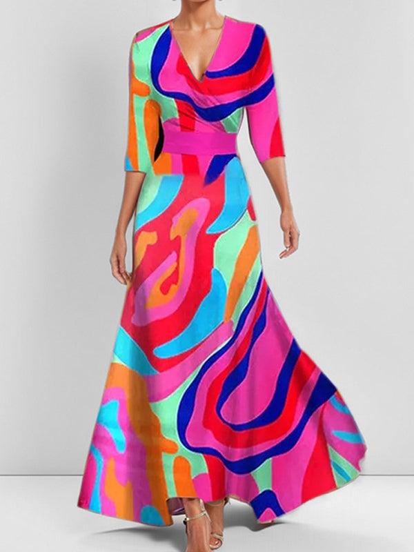 Lea | Robe Maxi Midi Élégante et Glamour Bordeaux