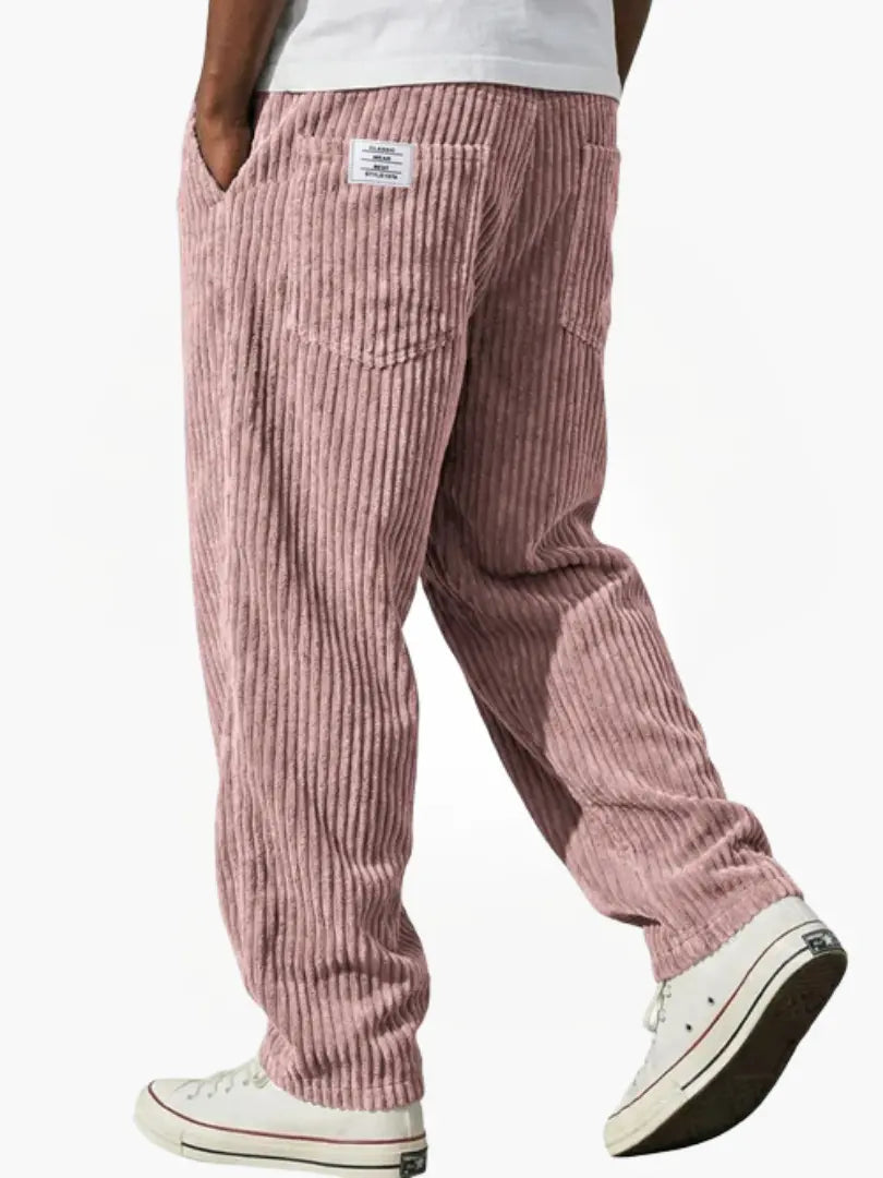 Enzo - Pantalons en Velours Côtelé avec Taille Élastique