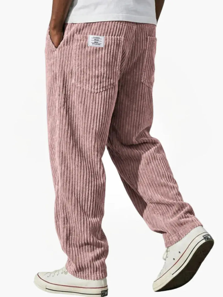 Enzo - Pantalons en Velours Côtelé avec Taille Élastique