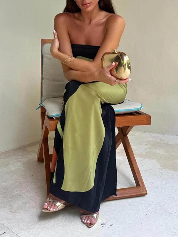 Joan | Robe de soirée maxi imprimée sans manches au style côtier
