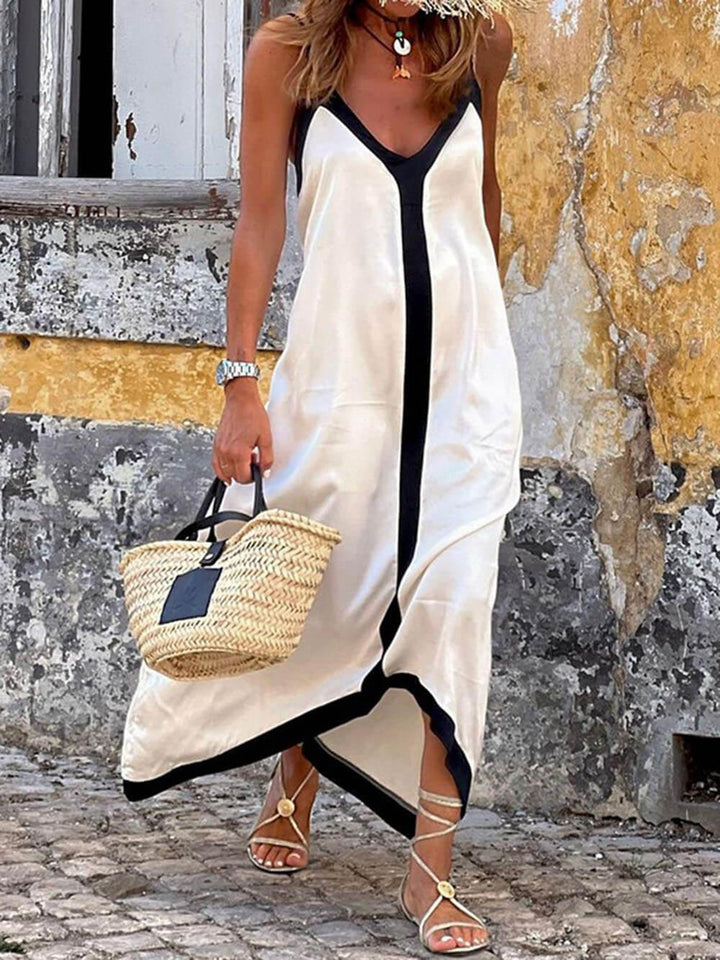 Nancy | Robe Midi Colorblock Style Lavechic Île