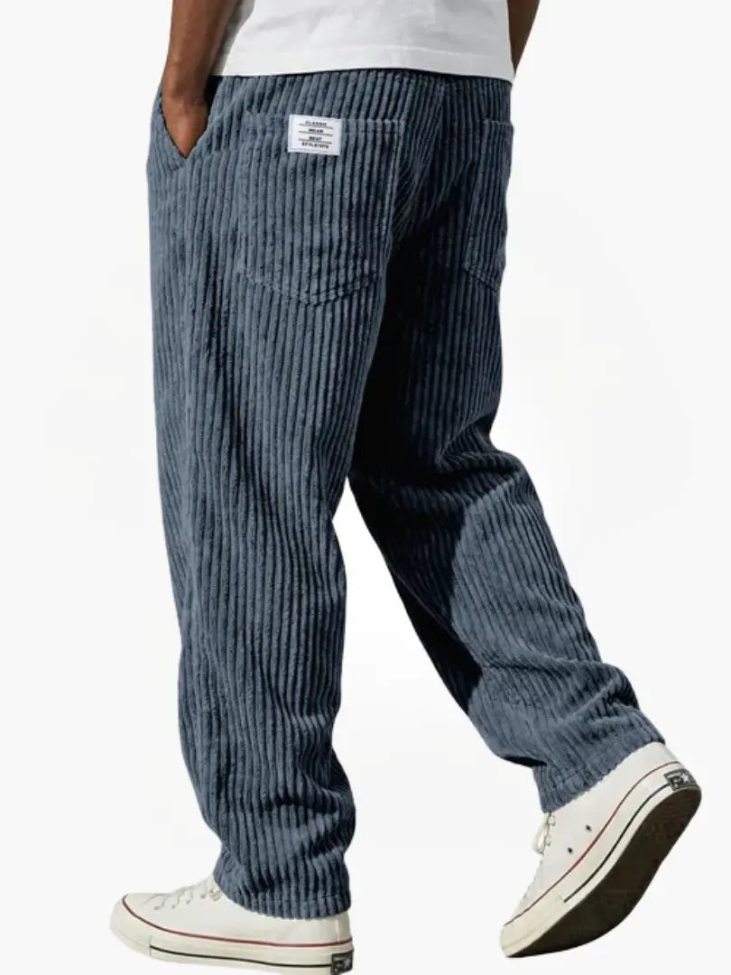 Enzo - Pantalons en Velours Côtelé avec Taille Élastique