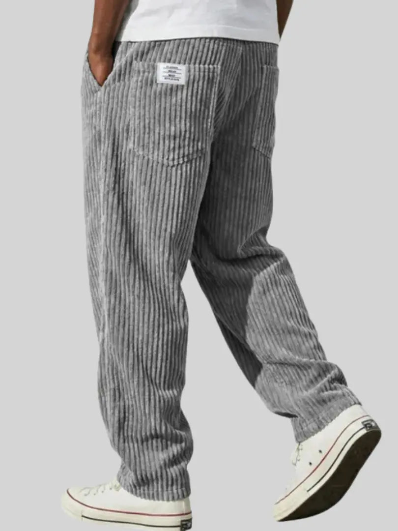 Enzo - Pantalons en Velours Côtelé avec Taille Élastique