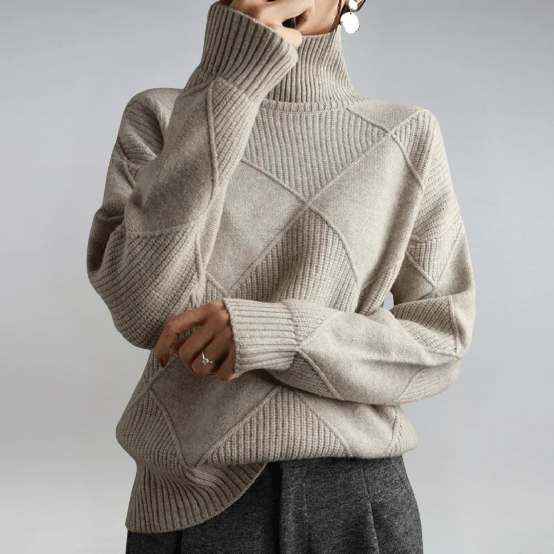 Lauren | Pull en Cachemire Luxueux à Col Montant