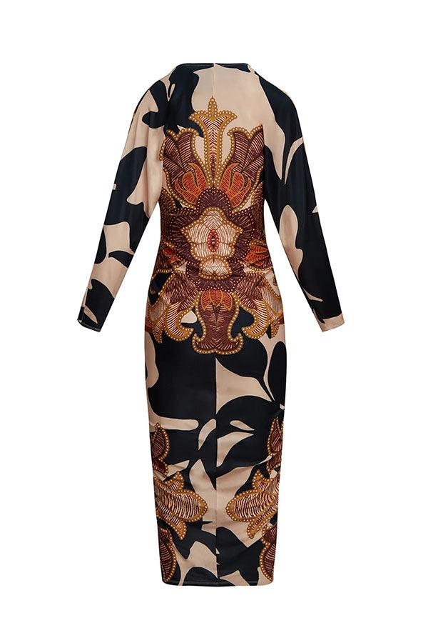 Eva | Robe Midi Dolman Imprimée Unique Sun Escape