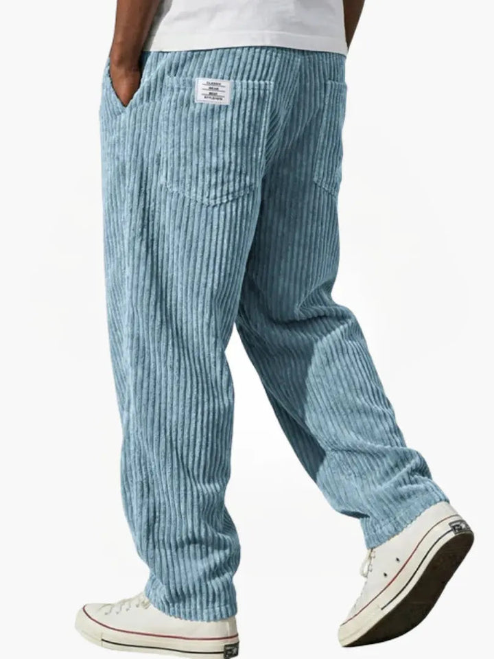 Enzo - Pantalons en Velours Côtelé avec Taille Élastique