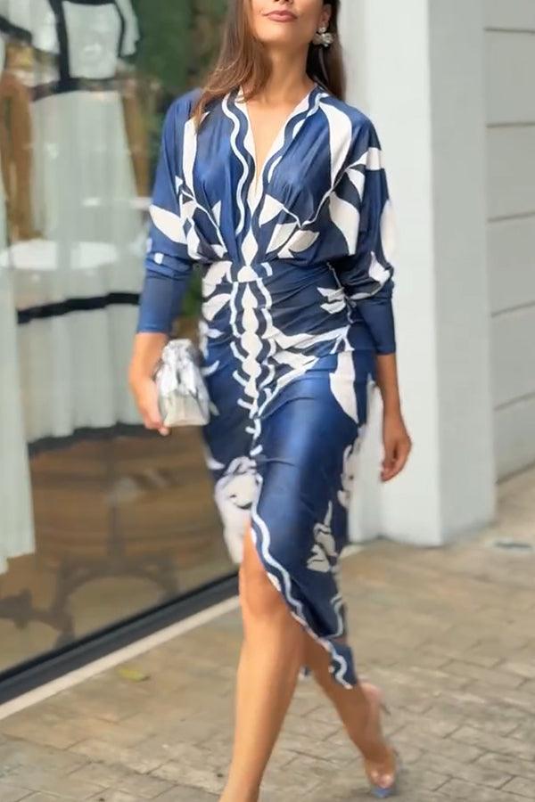 Eva | Robe Midi Dolman Imprimée Unique Sun Escape