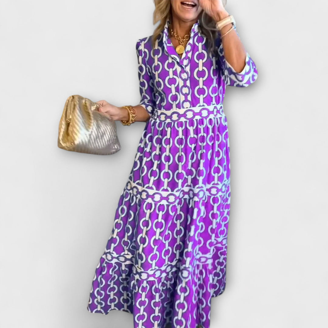 Sofia - Robe midi avec détails en chaîne