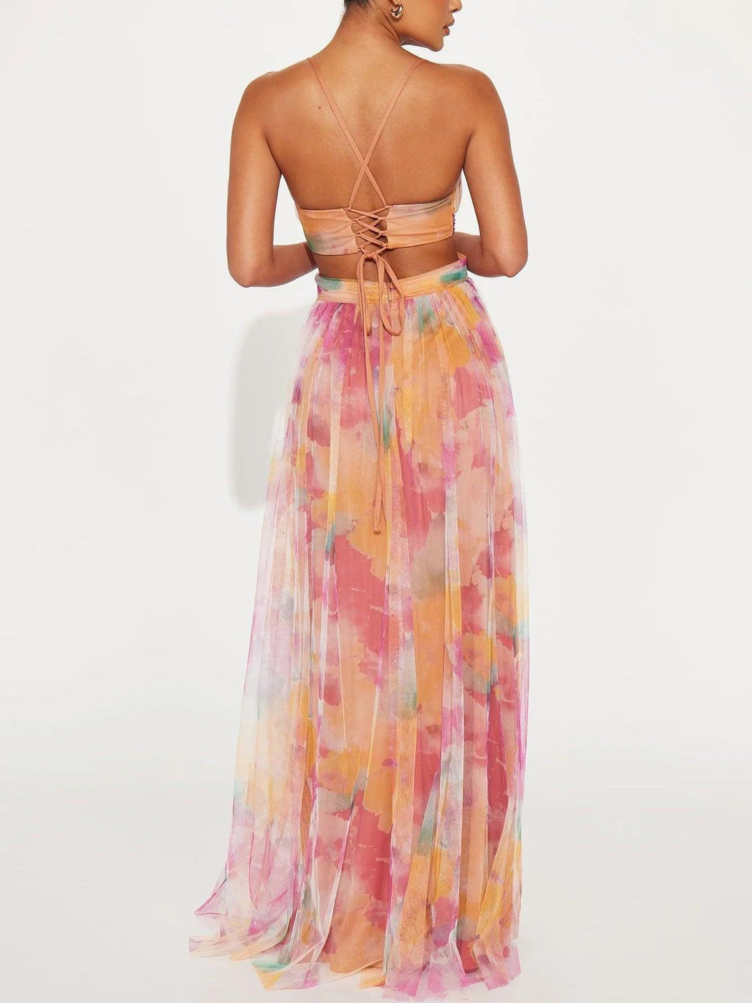 Karen | Robe Maxi Imprimée Fleurie avec Col V