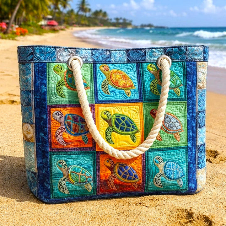 Sac de plage fait main | Tortue tranquille