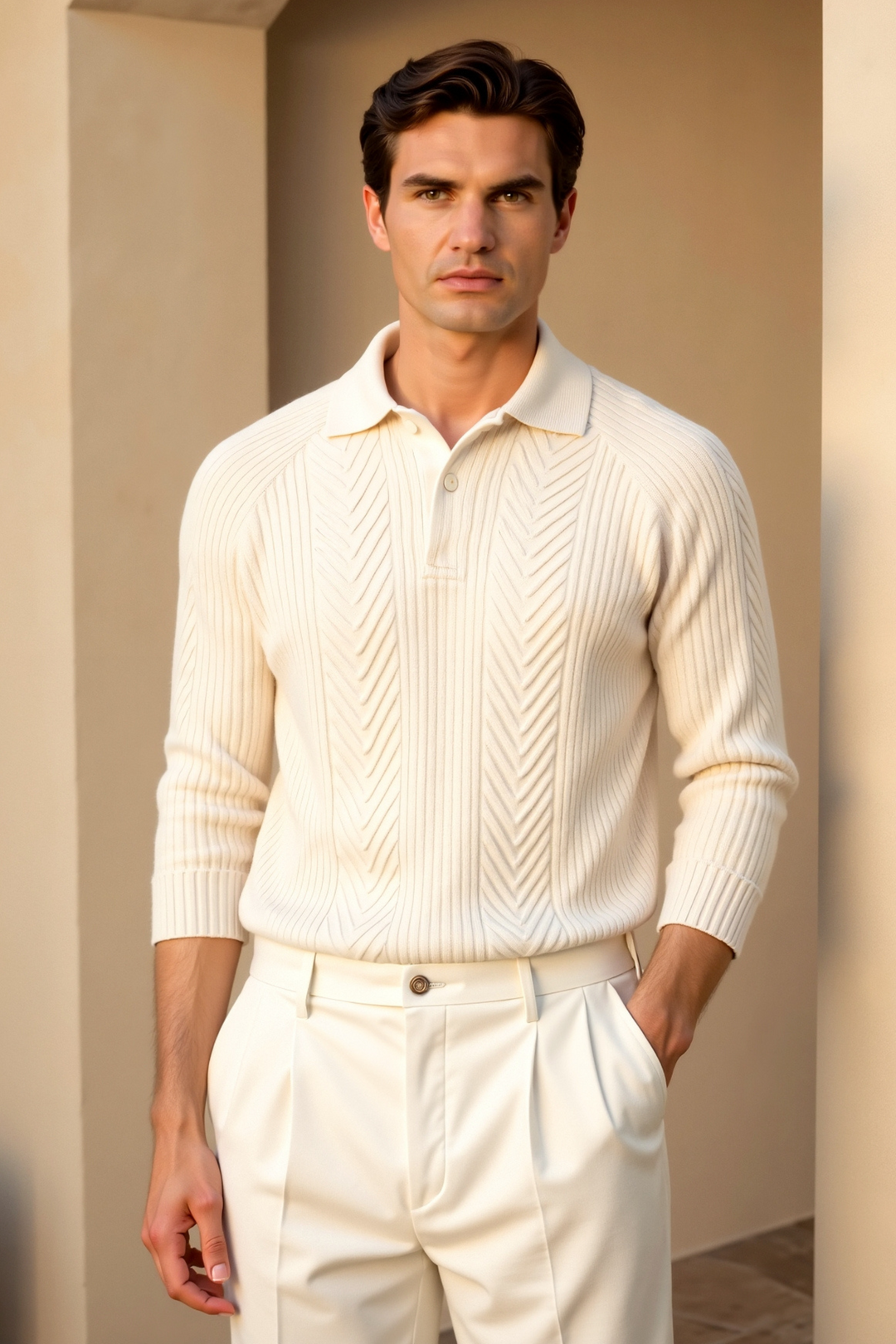 Pull en Mélange de Tissus - Détendu