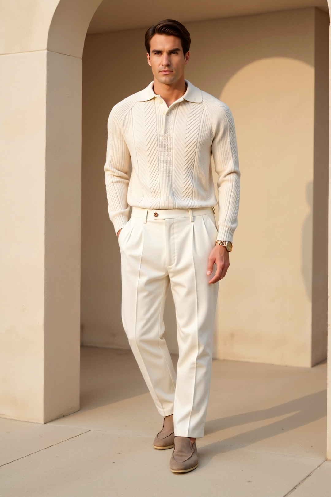 Pull en Mélange de Tissus - Détendu