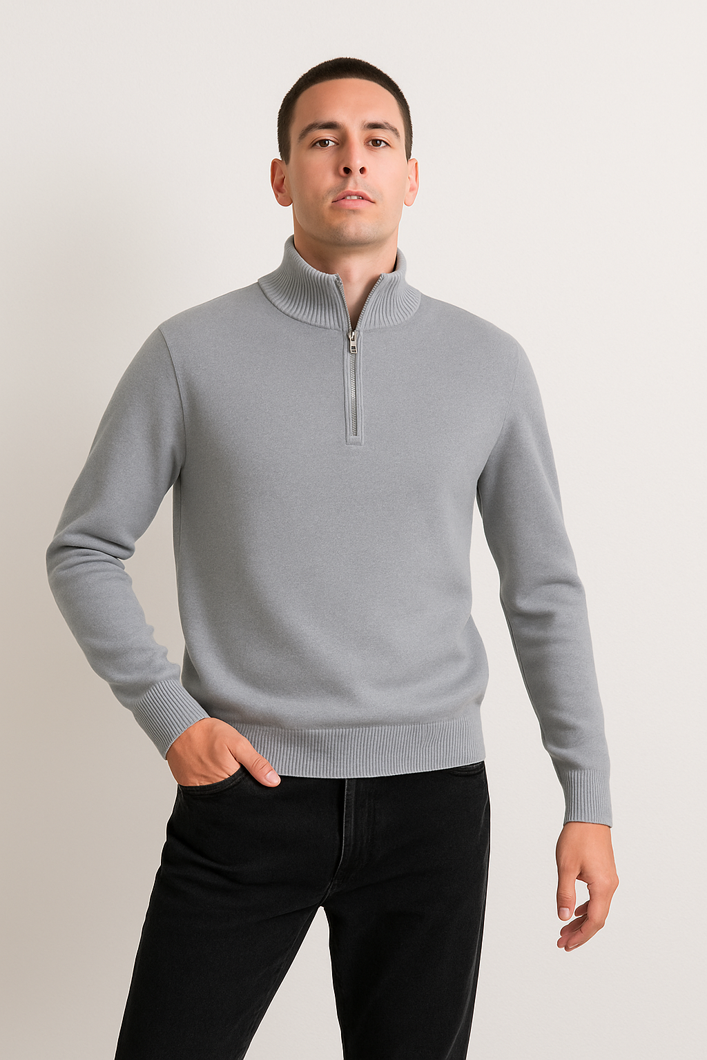 Pull en Tricot - Demi-Fermeture