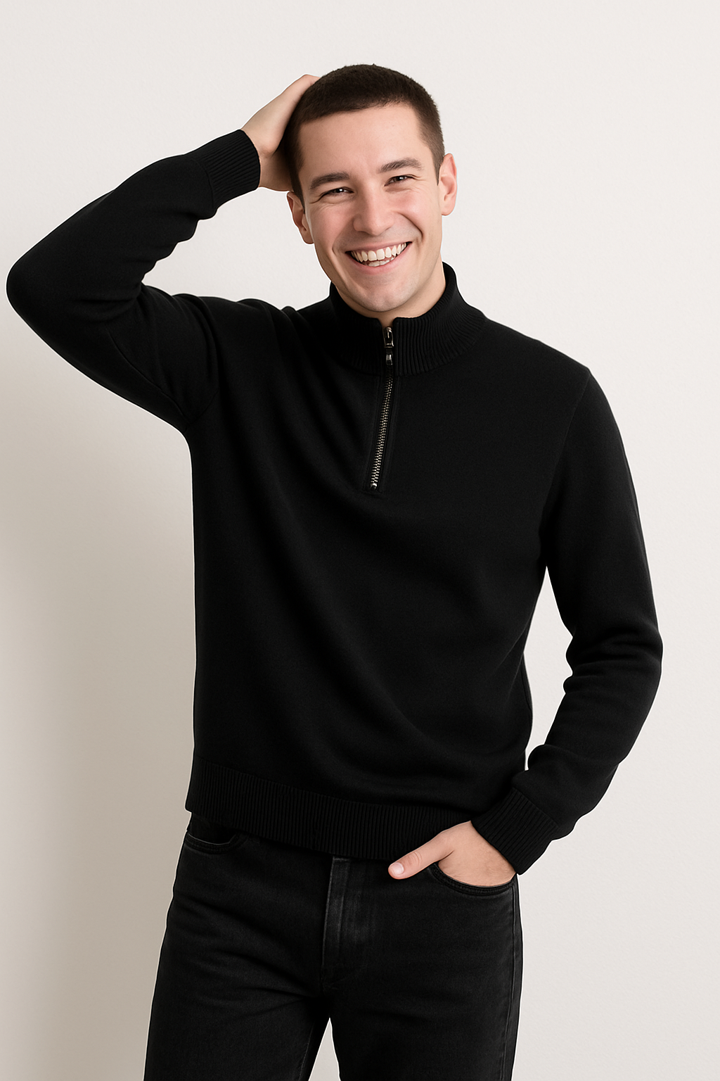 Pull en Tricot - Demi-Fermeture
