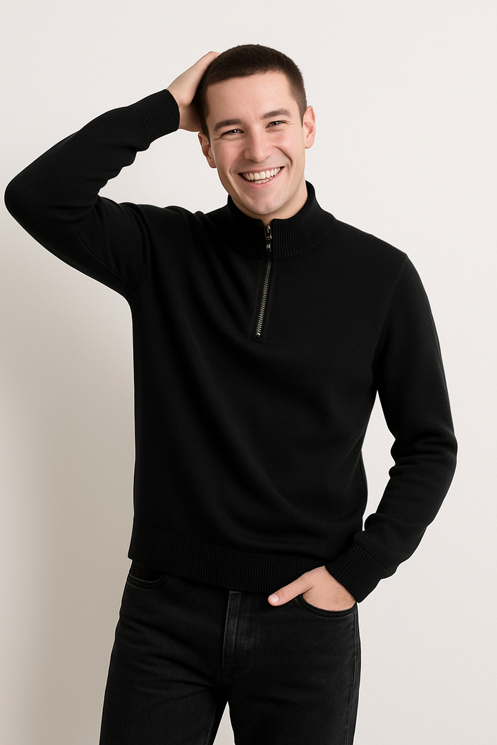 Pull en Tricot - Demi-Fermeture