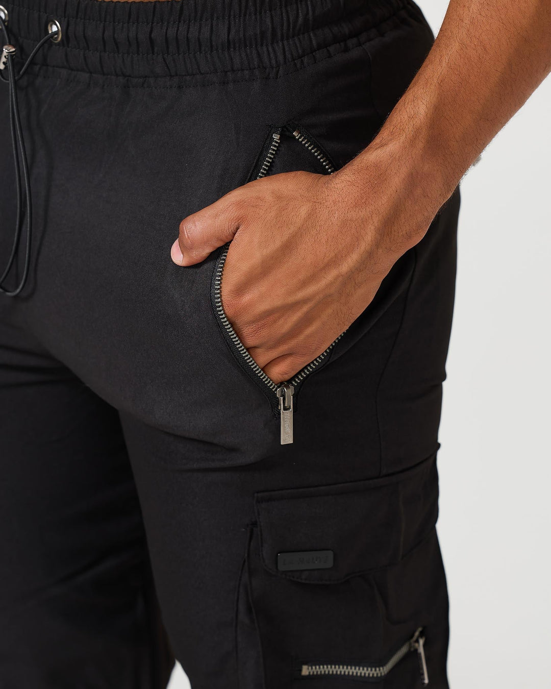 Louis - Pantalons Cargo Noirs