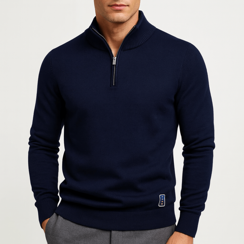 Sweater à Col Zippé - Ajusté