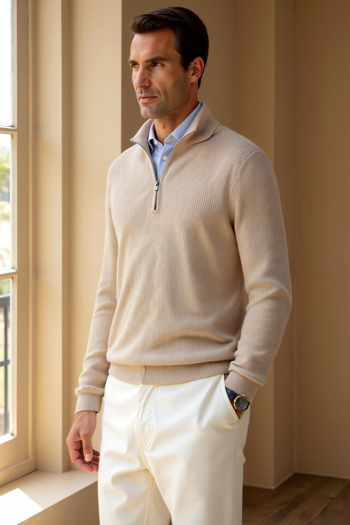 Sweater à Col Haut avec Fermeture Éclair