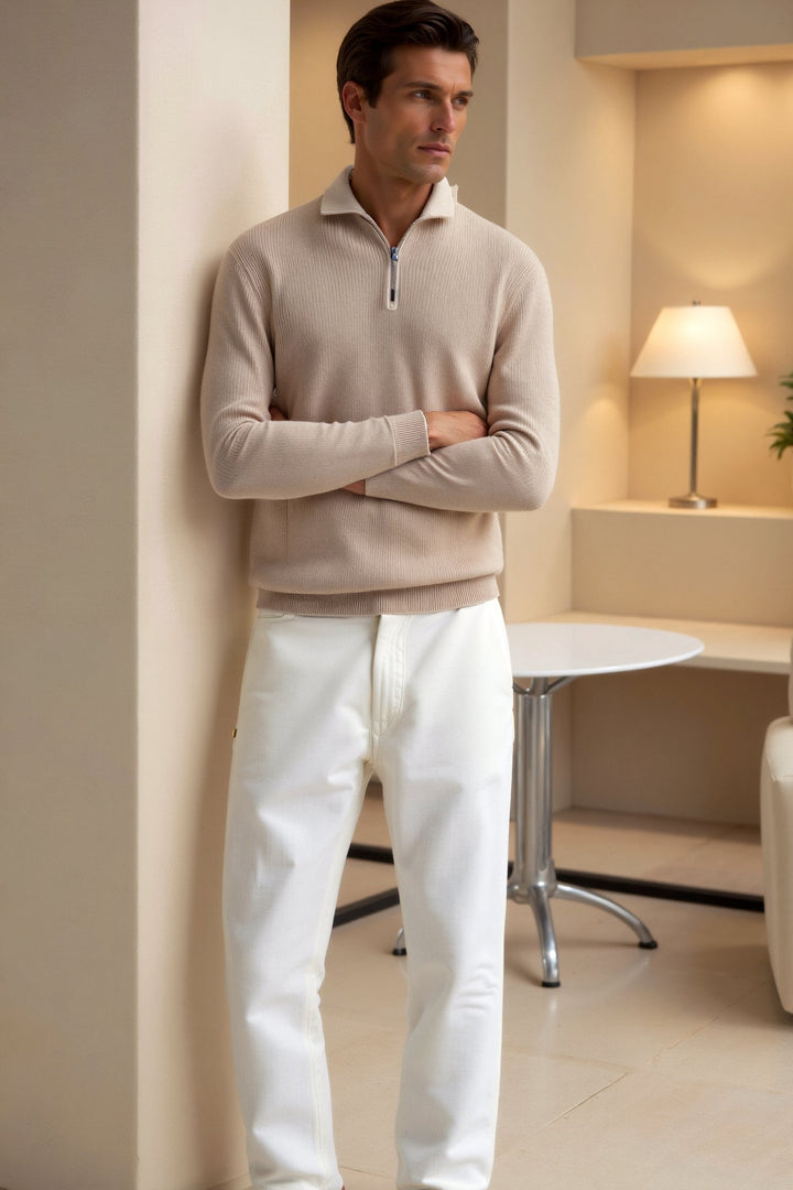 Sweater à Col Haut avec Fermeture Éclair