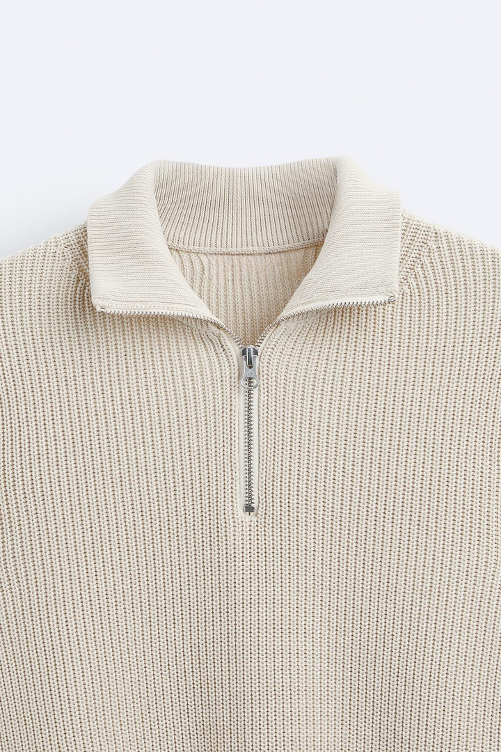 Sweater à Col Haut avec Fermeture Éclair