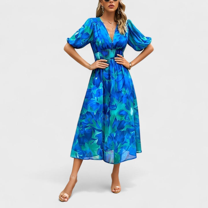 Clara - Robe Midi Élégante à Fleurs