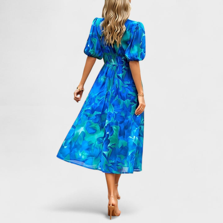Clara - Robe Midi Élégante à Fleurs