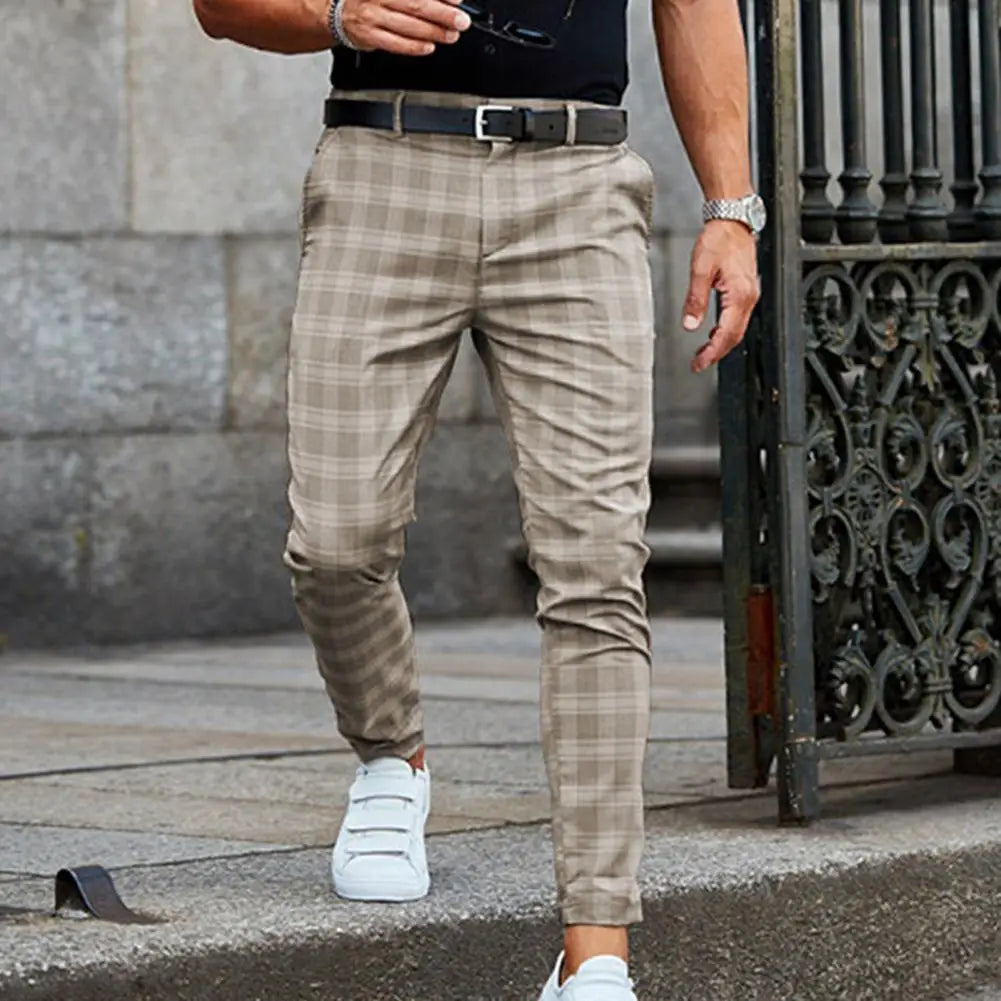 Pantalon à Carreaux Décontracté pour Hommes