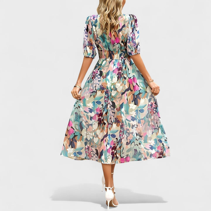 Clara - Robe Midi Élégante à Fleurs
