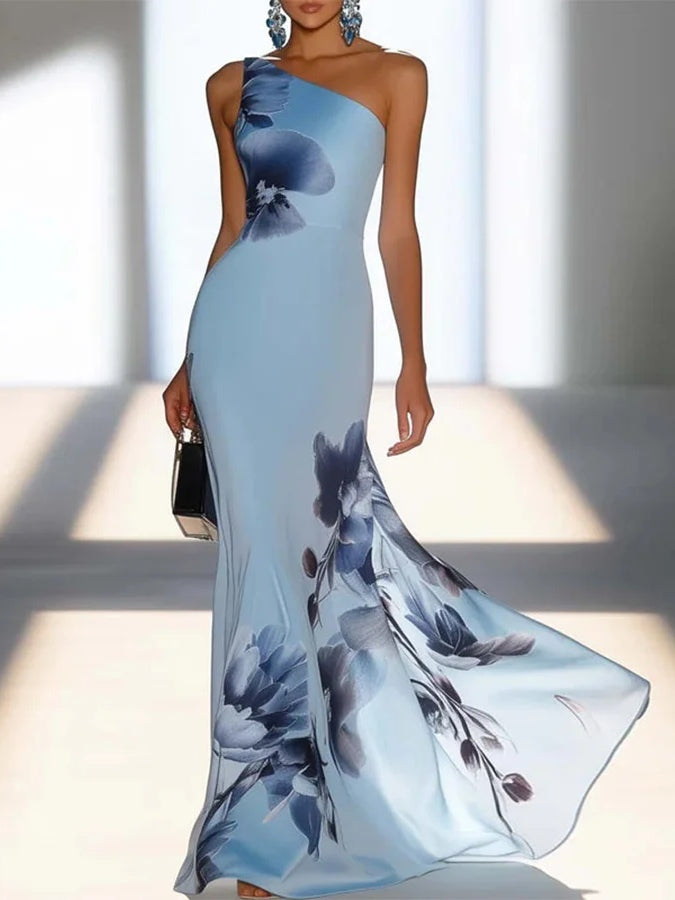 Victoria | Robe Maxi Off-Shoulder en Satin