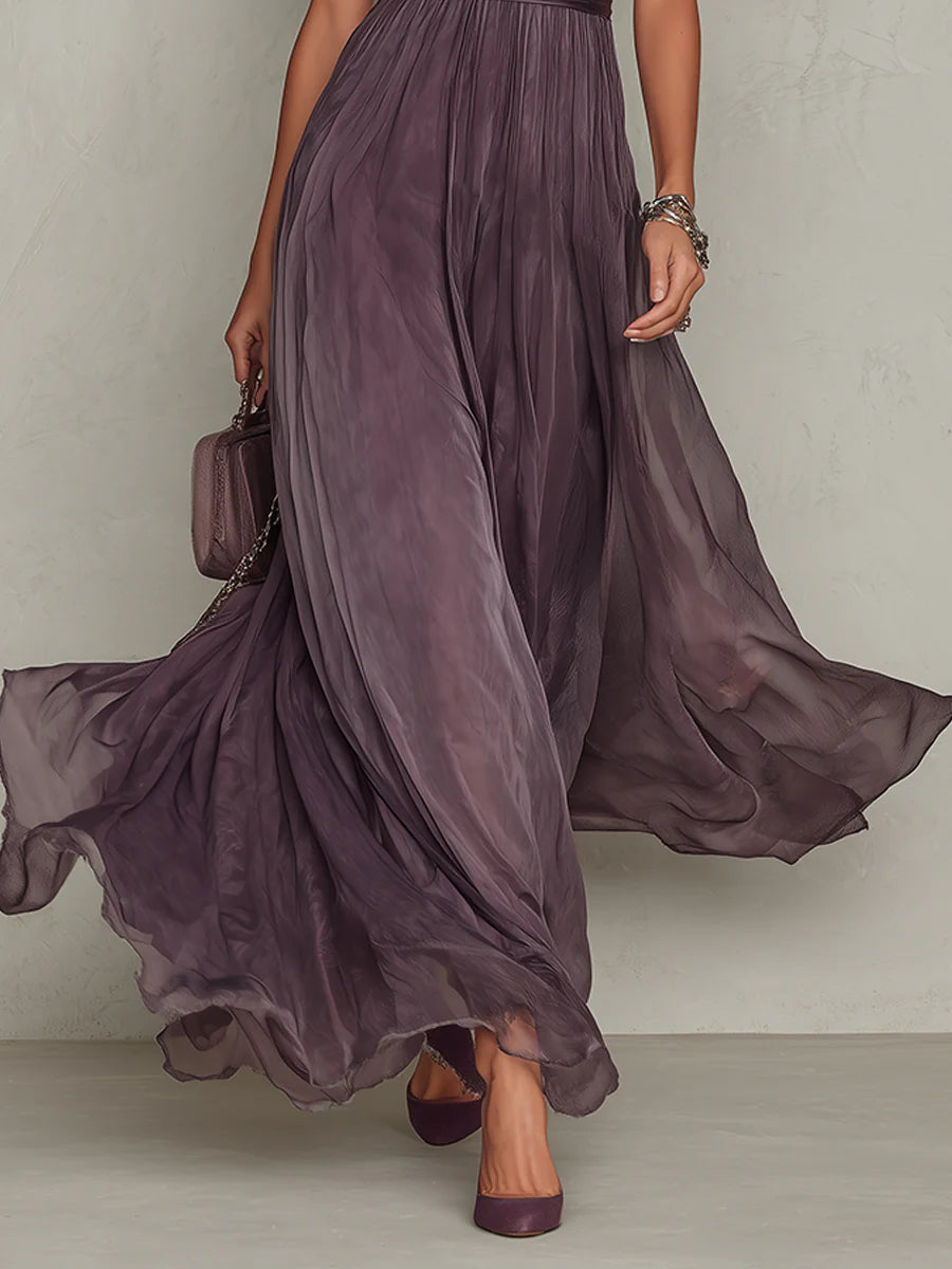 Ashley | Robe Maxi Chiffon Vintage Élégante