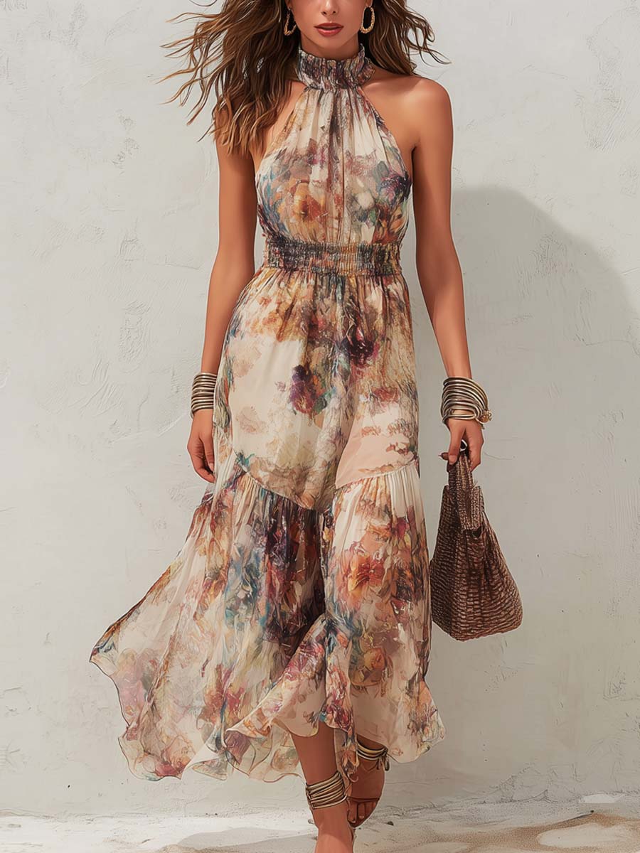 Chloé | Robe Midi Douce Florale Vintage