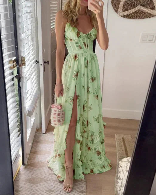 Sónia - Robe midi avec motif floral
