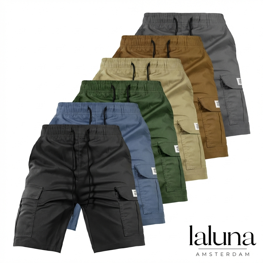 Pantalon Cargo Court d'Été avec Taille Élastique