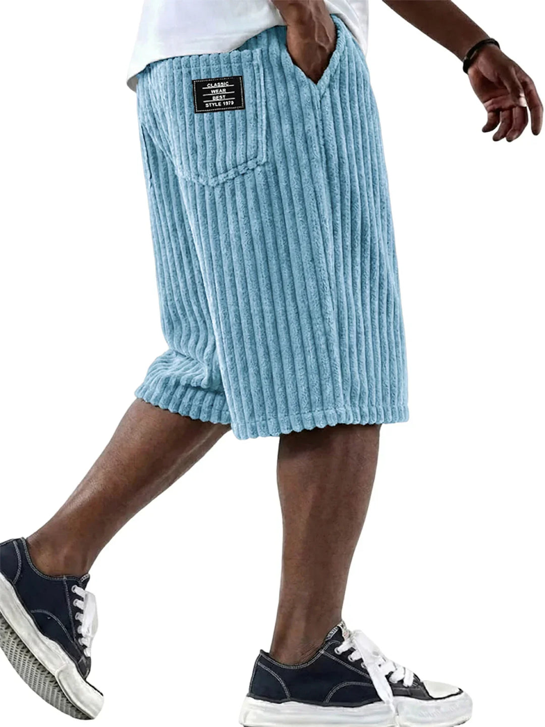 Sylvain - Shorts en Velours Côtelé avec Broderie