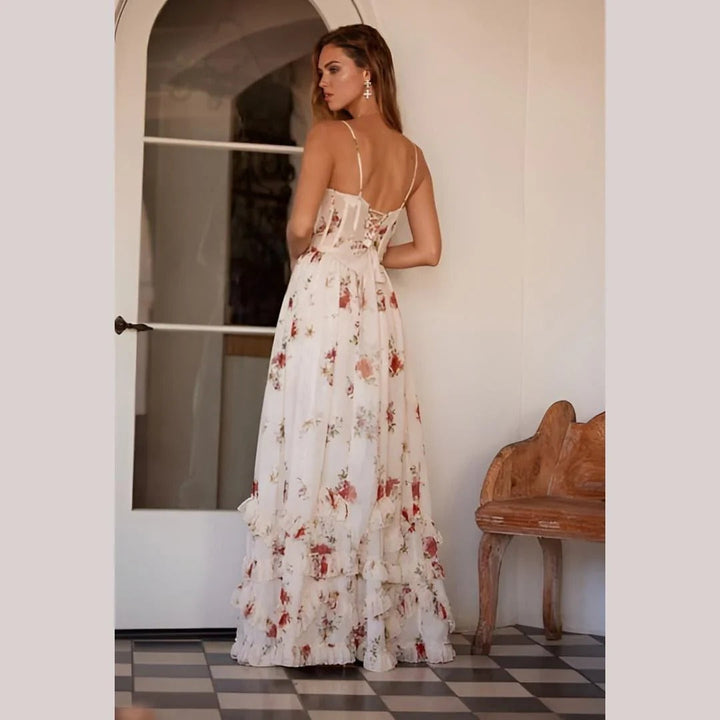 Sónia - Robe midi avec motif floral